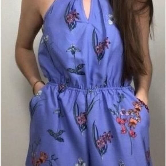 Japna Ladies Size Large Lilac Floral Halter Romper - Picture 5 of 8